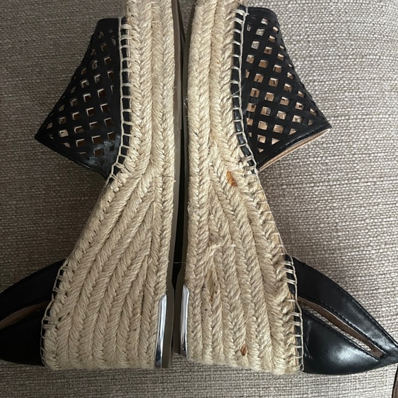 Franco Sarto Leather Woven Espadrille Wedges - Picture 6 of 12